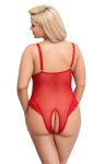 Cottelli Collection CURVES Body 2XL Czerwone Koronka Otwarta Dolna Część Regulowane