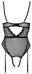Cottelli Lingerie Body L Koronka Czarna Perłowy Łańcuszek Regulowane Ramiączka