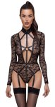 Cottelli Lingerie Body M Koronkowe Długi Rękaw Uprząż Matowe Paski