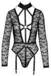Cottelli Lingerie Body M Koronkowe Długi Rękaw Uprząż Matowe Paski