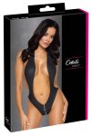 Cottelli PARTY Body S/M Czarny Matowy Zamek Halter Otwarty Przód Paski