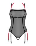 Obsessive Glandez Body M/L z paskami do pończoch połprzezroczyste, odpinany halterneck