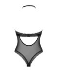 Obsessive Medilla Body czarne siateczkowe z koronką M/L, regulowane zapięcie halterneck