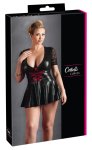 Cottelli Collection CURVES Mini Sukienka Czarna 4XL z Czerwonym Sznurowaniem i Koronką