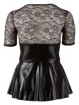 Cottelli Collection CURVES Mini Sukienka Czarna 4XL z Czerwonym Sznurowaniem i Koronką