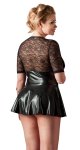 Cottelli Curves Mini Sukienka Czarna 2XL z Czerwonym Sznurowaniem i Koronką
