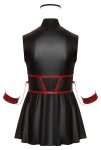 Cottelli Bondage Plus sukienka czarna matowa XL z czerwonymi wstawkami i mankietami