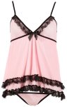 Cottelli Lingerie Koszulka Nocna M Rożowa Koronka Stringi Powernet Regulacja