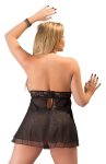 Cottelli CURVES Babydoll Czarna 4XL Kokardka Rozcięcie Koronka Halter