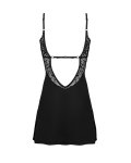 Obsessive Bellastia XL/2XL Sukienka z Koronką, Fiszbiny i Stringi Czarna