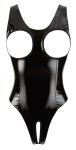 Black Level Body winylowe XL z wycięciami, czarne, zamek tylny, elastyczna konstrukcja