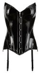 Black Level Gorset winylowy czarny 2XL, sześć pasków do pończoch, anatomiczny krój