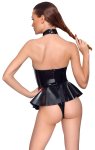 Black Level Body winylowe czarny połysk z spodnicą XL, regulowane paski, klamry