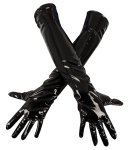 Black Level Długie Rękawiczki Winylowe Czarne M Elastyczne Połysk 60cm