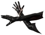 Black Level Vinylowe Rękawiczki Długie S Czarny Połysk Sięgające do Ramion