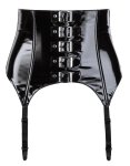 Black Level Pas do Pończoch Vinylowy Czarny 2XL Regulowany Metalowe Klamry