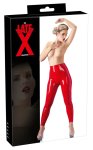Late X Legginsy Lateksowe Wysokie Czerwone M 0,35mm, Anatomiczny Kroj