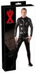 LateX Męski kombinezon lateksowy XL czarny, długi, 3-kierunkowy zamek, anatomiczny