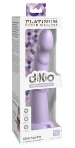 Dillio Platinum Slim Seven 19,7 cm fioletowy – model z rowkami i mocną bazą, silikon