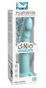 Dillio Platinum Slim Seven 19,7 cm turkusowy – model z anatomicznymi rowkami, silikon