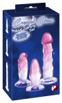 Crystal Clear Zestaw 3 anatomicznych form treningowych różowych z przyssawką, różne rozmiary