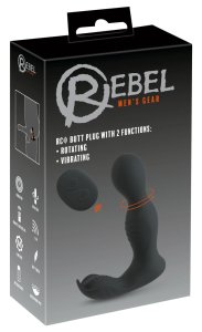 Rebel RC Prostate Massager Głowica Obrotowa, 9 Trybów, Pilot, Czarny, Wodoodporny
