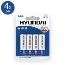 Hyundai Super Alkaline AA baterie alkaliczne 4 sztuki, wydajne LR6 1.5V