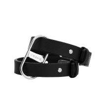 Crave ICON Cuffs mankiety czarne ze srebrem, eleganckie, stal nierdzewna, regulowane