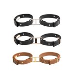 Crave ICON Cuffs mankiety czarne ze srebrem, eleganckie, stal nierdzewna, regulowane