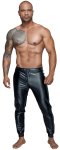 Noir Handmade L męskie joggery power wetlook czarny matowy, regulowany pas