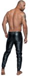 Noir Handmade L męskie joggery power wetlook czarny matowy, regulowany pas