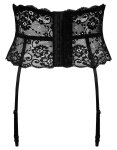Cottelli Lingerie Pas do Pończoch Koronka Czarny Regulowany L, 4 szelki
