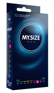 MY.SIZE PRO 64 mm 10 szt. ultracienkie prezerwatywy Vytex hypoalergiczne, przezroczyste, wegańskie