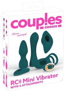 Couples Choice zestaw mini wibratorów 4w1 zielony, pilot RC, silikon medyczny