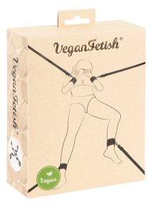 Vegan Fetish zestaw mocujący na łóżko, mankiety i pasy, czarny, regulacja
