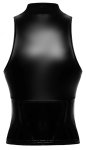 Noir Handmade top bez rękawów XL, czarny, z zamkiem i kołnierzykiem, powerwetlook