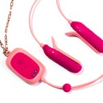 OhMiBod Sphinx – klipsy wibracyjne Bluetooth, silikon, różowe, aplikacja