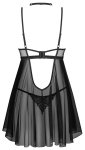 Obsessive Donarella babydoll XL/2XL – stringi, regulowany choker, haftowane wstawki