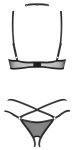 Obsessive Donarella komplet trzyczęściowy czarny XL/2XL – haft, regulowany choker