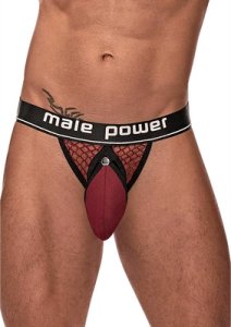 Male Power Cock Pit Net elastyczne majtki L z odpinaną kieszenią i otwartym tyłem