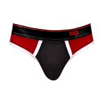 Male Power Retro Sport panelowe stringi męskie L kolorowe akcenty i sportowy pas