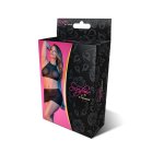 Magic Silk Exposed Komplet L/XL top halter z haftkami i mini spódniczka w kropki
