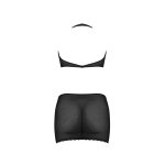 Magic Silk Exposed Komplet L/XL top halter z haftkami i mini spódniczka w kropki
