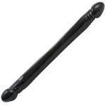 Doc Johnson Double Header dwustronny model wąski 45 cm biały, elastyczny PVC