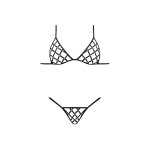 Magic Silk Orthia komplet siateczkowy plus size z ćwiekami i regulowanymi paskami czarny