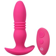 Doc Johnson A-Play Rise silikonowy korek z pilotem bezprzewodowym, USB, wodoodporny