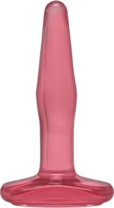 Doc Johnson Crystal Jellies Small Plug mały anatomiczny różowy, łezkowaty kształt, PVC