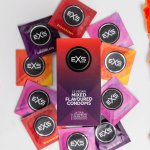 EXS Mix Smakowy 12 szt. Prezerwatywy Truskawka Czekolada Guma Balonowa Cola Anatomiczne