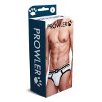 Prowler Brief XS – białe bokserki z czarnym pasem i logo, elastyczny materiał