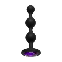 Doc Johnson Booty Bling Plug Portable – silikonowy model z 3 koralikami i ozdobą, czarny